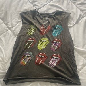 Cut up Rolling Stones t-shirt